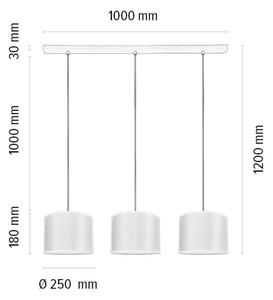 Spot-Light 1037400111546 - Lestenec na vrvici BENITA 3xE27/40W/230V hrast