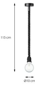 Lestenec na vrvici LEONARDO ROPE 1xE27/10W/230V črna