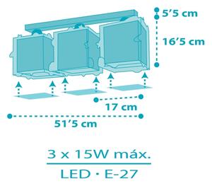 Dalber 63353 - Otroška stropna svetilka ROCKET 3xE27/15W/230V