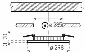 LED Kopalniška vgradna svetilka VEGA LED/24W/230V 2800K pr. 29,8 cm IP44