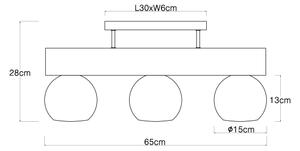 Globo 15656-3D - Lestenec MOITAS 3xE27/40W/230V