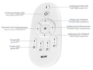 Wofi 9694.01.70.7120 - LED Zatemnitvena stropna svetilka MILO LED/52W/230V + Daljinski upravljalnik