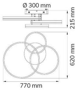 Wofi 9822.03.88.9000 - LED Zatemnitveni lestenec VAASA LED/58W/230V