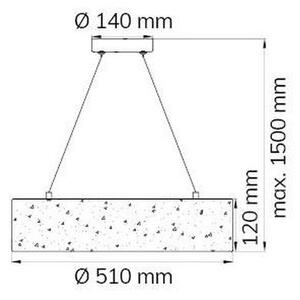 Wofi 6370.01.70.7000 - LED Lestenec na vrvici LEIKA LED/21W/230V