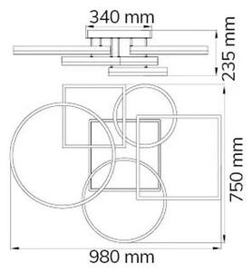 Wofi 11981 - LED Zatemnitveni nadgradni lestenec VAASA LED/80W/230V