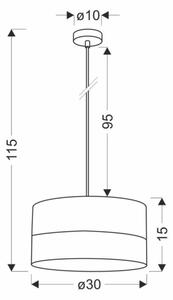 Lestenec na vrvici BIANCO 1xE27/40W/230V bela/rjava