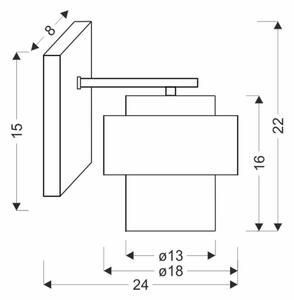 Stenska svetilka SPIEGA 1xE27/60W/230V zlata/črna