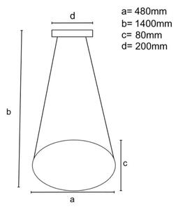 LED Zatemnitveni lestenec na vrvici LED/65W/230V 3000-6500K rjava + Daljinski upravljalnik