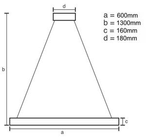 LED Zatemnitveni lestenec na vrvici LED/40W/230V 3000-6500K zlata + Daljinski upravljalnik