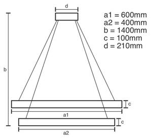 LED Zatemnitveni lestenec na vrvici LED/65W/230V 3000-6500K krom/zlata + Daljinski upravljalnik