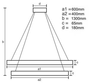 LED Zatemnitveni lestenec na vrvici LED/65W/230V 3000-6500K krom + Daljinski upravljalnik