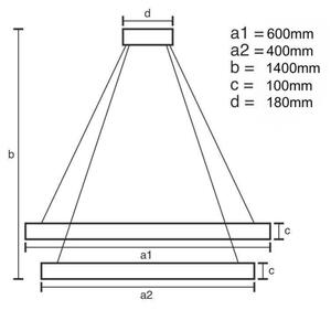 LED Zatemnitveni lestenec na vrvici LED/65W/230V 3000-6500K krom/zlata + Daljinski upravljalnik