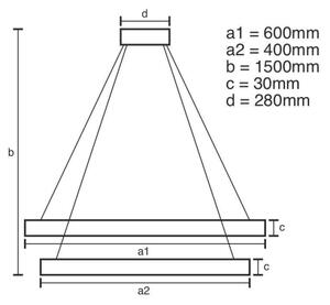 LED Zatemnitveni lestenec na vrvici LED/115W/230V 3000-6500K srebrna + Daljinski upravljalnik