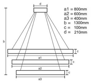 LED Zatemnitveni lestenec na vrvici LED/115W/230V 3000-6500K krom + Daljinski upravljalnik