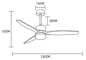 Immax NEO 07165-S-LED Stropni ventilator ELEGANTE LED/18W/230V Wi-Fi Tuya + Daljinski upravljalnik