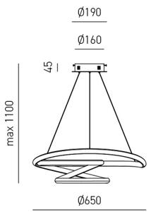 Gea Luce DIVA S G ORO - LED Zatemnitveni lestenec na vrvici DIVA LED/44W/230V zlata