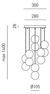 Gea Luce SFERA S6 G - Lestenec na vrvici SFERA 6xG9/28W/230V