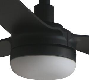 FARO BARCELONA LED stropni ventilator Punt M, črn, DC, tih, 130 cm, CCT, zatemnjen, Črna, Dnevna soba / jedilnica, Kovina, Sodobni
