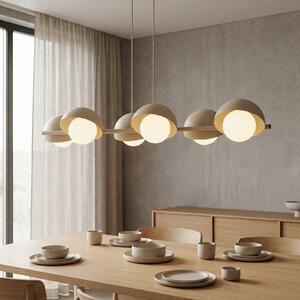 EMIBIG LIGHTING Visoka svetilka BOOM, bež, dolžina 88 cm, 6-žarilna, kovina/steklo, zatemnjen, Bež, Dnevna soba / jedilnica, Kovina, Sodobni