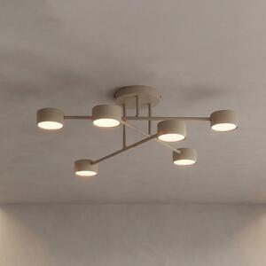 EMIBIG LIGHTING Stropna svetilka HALO, bež, premer 60 cm, 6-žarilna, kovinska, GX53, zatemnjen, Bež, Dnevna soba / jedilnica, Kovina, Sodobni, Polkrožni strop z razmikom