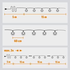 Brilagi - LED Zunanja dekorativna veriga GARLAND 25xE12 20m IP44 hladno bela