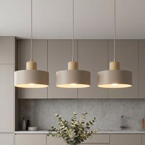 EMIBIG LIGHTING Visoka svetilka Torin, bež, dolžina 80 cm, 3-žarilna, kovina/les, zatemnjen, Bež, Dnevna soba / jedilnica, Kovina, Skandinavski