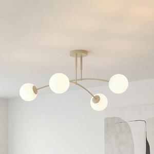 EMIBIG LIGHTING Stropna svetilka Pregos, bež, premer 60 cm, 4-žarilna, kovina/steklo, zatemnjen, Bež, Dnevna soba / jedilnica, Steklo, Sodobni, Globus