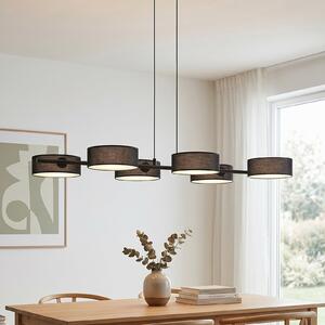 EMIBIG LIGHTING Visoka svetilka DRUMZ, črna, dolžina 100 cm, 6-žarilna, tekstil, E14, zatemnjen, Črna, Dnevna soba / jedilnica, Tkanine / tekstil, Sodobni