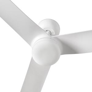 FARO BARCELONA LED-stropni ventilator Punt M, bel, DC, tih, Ø 130 cm, CCT, zatemnjen, Bela, Dnevna soba / jedilnica, Kovina, Sodobni