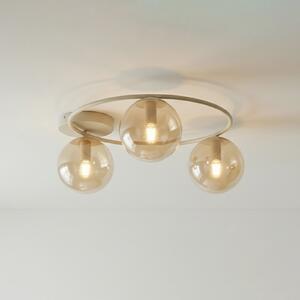EMIBIG LIGHTING Stropna svetilka Sopra, bež, premer 47 cm, 3-žarilna, steklo/kovina, E14, zatemnjen, Bež, Dnevna soba / jedilnica, Steklo, Sodobni, Globus