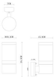 Globo 32014BS - Zunanja stenska svetilka XELOO 1xE27/60W/230V IP44