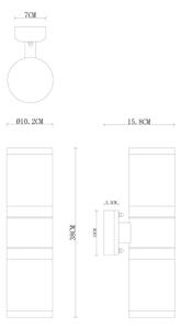 Globo 32014-2BS - Zunanja stenska svetilka XELOO 2xE27/60W/230V IP44