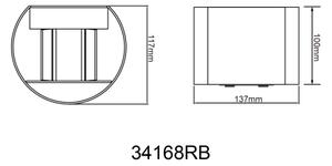 Globo 34168RB - LED Zunanja stenska svetilka VERONIKA 2xLED/3W/230V IP44 črna