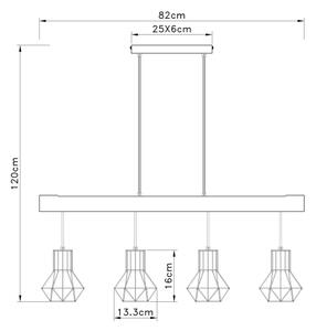 Globo 54017-4H3 - Lestenec na vrvici PRISKA 4xE27/40W/230V