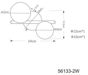 Globo 56133-2W - LED Lestenec RIHA 2xG9/3W/230V