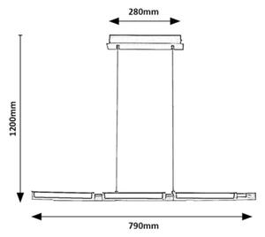 Rabalux 72045 - LED Lestenec na vrvici REMIEL LED/30W/230V 3000K