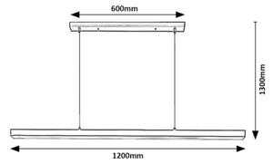 Rabalux 72128 - LED Lestenec na vrvici TARIQ LED/30W/230V 4000K črna