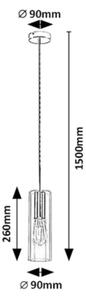Rabalux 72050 - Lestenec na vrvici ESTA 1xE27/40W/230V prozorna/zlata