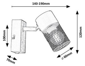 Rabalux 71151 - Stenski reflektor METTA 1xE14/40W/230V hrast