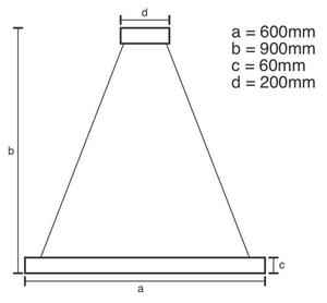 LED Zatemnitveni lestenec na vrvici LED/85W/230V 3000-6500K + Daljinski upravljalnik