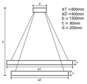 LED Zatemnitveni lestenec na vrvici LED/140W/230V 3000-6500K + Daljinski upravljalnik