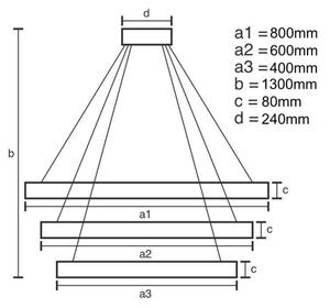 LED Zatemnitveni lestenec na vrvici LED/240W/230V 3000-6500K + Daljinski upravljalnik