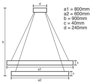 LED Zatemnitveni lestenec na vrvici LED/100W/230V 3000-6500K + Daljinski upravljalnik