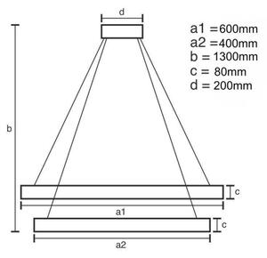 LED Zatemnitveni lestenec na vrvici LED/80W/230V 3000-6500K + Daljinski upravljalnik