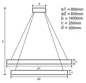 LED Zatemnitveni kristalni lestenec na vrvici LED/190W/230V + Daljinski upravljalnik