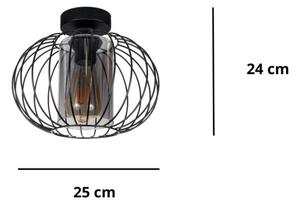 Lestenec CORRINI 1xE27/60W/230V pr. 25 cm črna/siva