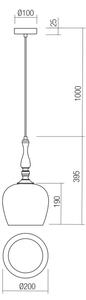 Redo 01-2752 - Lestenec na vrvici TOLL 1xE27/42W/230V črna