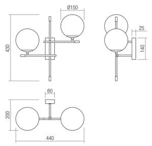 Redo 01-2946 - Stenska svetilka ESSENTIAL 2xE14/28W/230V