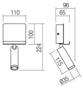 Redo 01-3083 - LED Stenski reflektor PANEL LED/3,5W/230V USB bela