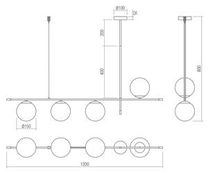 Redo 01-2949 - Lestenec na vrvici ESSENTIAL 4xE14/28W/230V